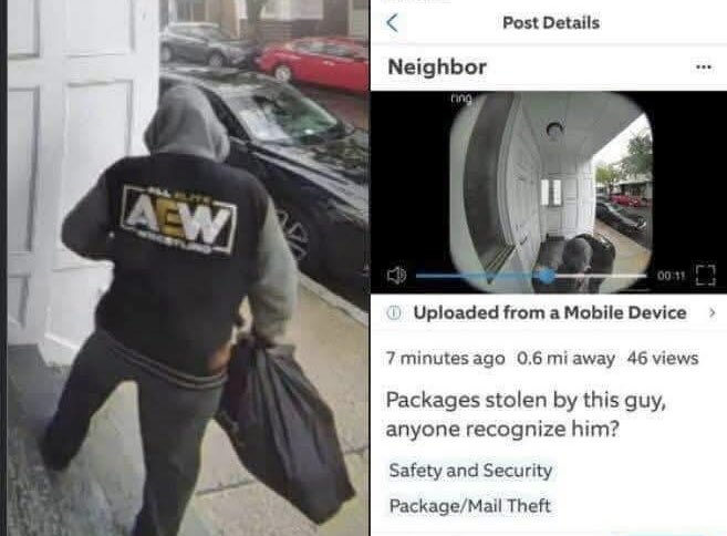 Police are searching for a man suspected of taking packages off somebody’s property: