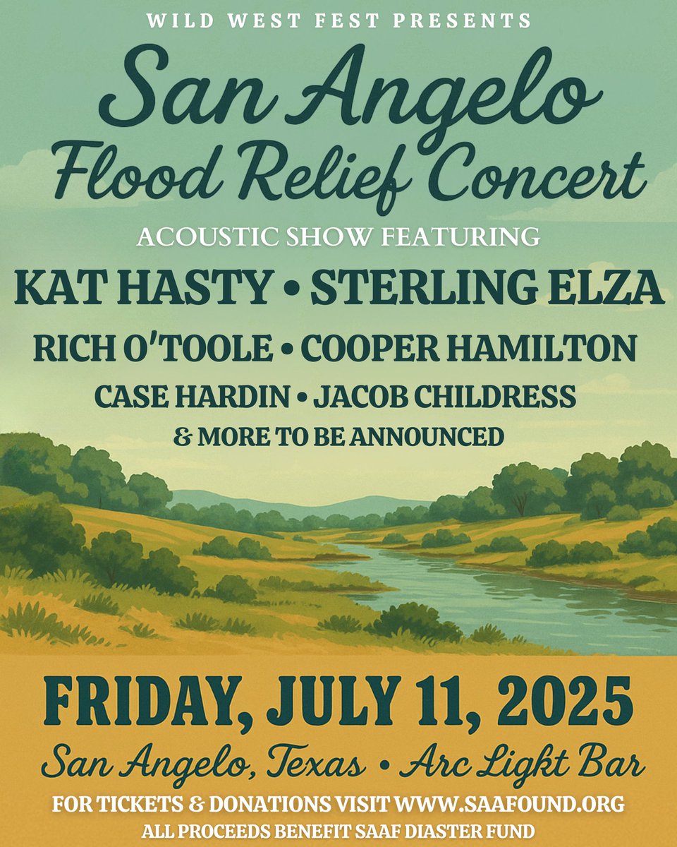 San Angelo needs some help too. Myself, <a href="/kathasty/">kat hasty</a> and <a href="/sterlingelza2/">sterling elza</a> are teaming up to help raise some money in San Angelo this Friday night as well. Help spread the word. 🙏🏽🎶