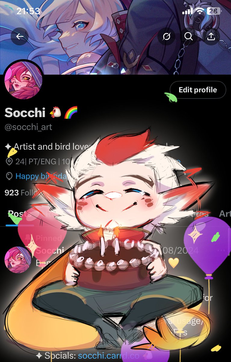 socchi_art's tweet image. Ballon day so I had to draw my bbg eating chocolate cake as a treat to myself :) ππ
