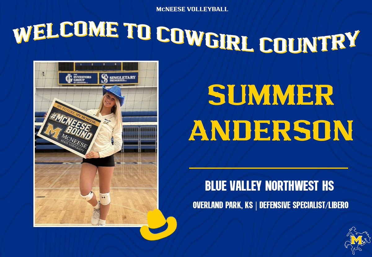 McNeeseVball's tweet image. Welcome to Cowgirl Country, Summer Anderson! 🤠✨

#GeauxPokes