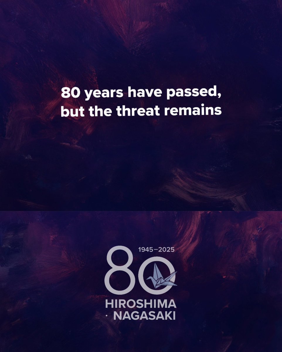 nuclearban's tweet image. 80 years ago, Hiroshima and Nagasaki were devastated by nuclear weapons. Tens of thousands of children were among the dead We remember them. We honor them and we say: Never Again‼️

🎥Watch our short film here: youtu.be/-ZfCY72CsKw?si…

#NuclearBan