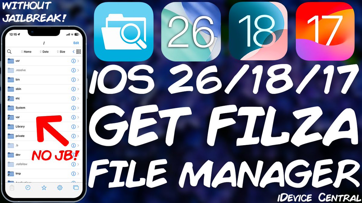 iOS 26 / 18 / 17: How to INSTALL Filza File Manager (Sandboxed) Without Jailbreak! Filza26Maker Tool RELEASED!

🔥 NEW VIDEO: youtu.be/Ts9N3Yj_Ed8?si…

We're discussing my brand new tool, Filza26Maker, which allows you to convert the Filza File Manager jailbreak tweak DEB into a