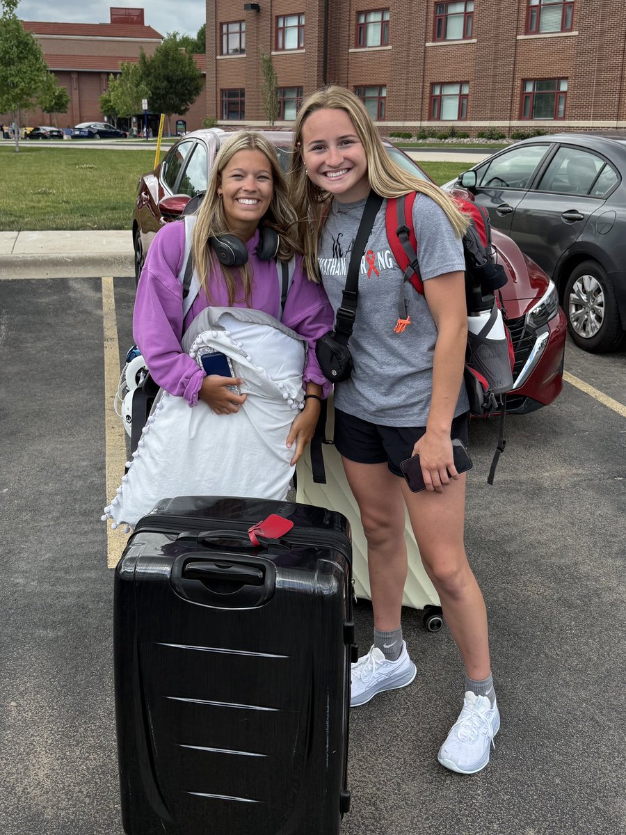 Glenwood wrestlers, Jenna Tuxhorn and Kadi Wilbern, are checked in for Team Illinois training at Aurora University before heading to Fargo for Nationals later in the week.