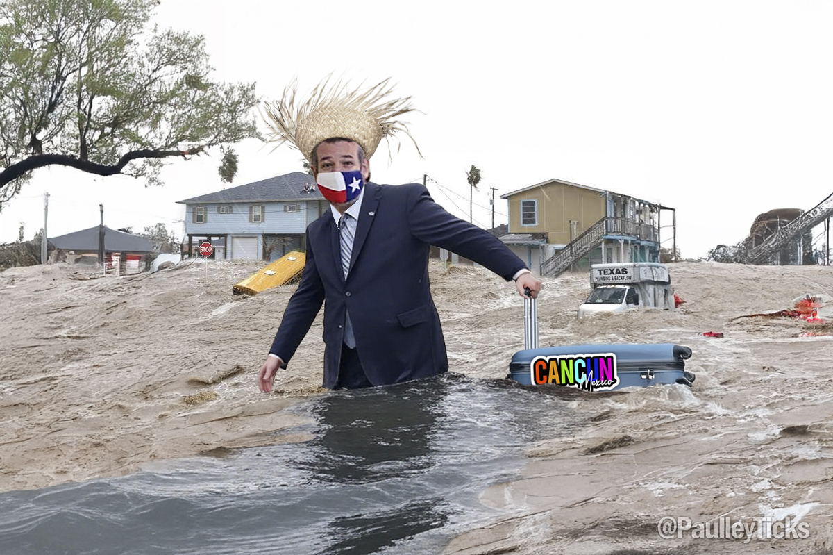 BREAKING: live shot of Senator Ted Cruz on his way to help the people of Cancun.