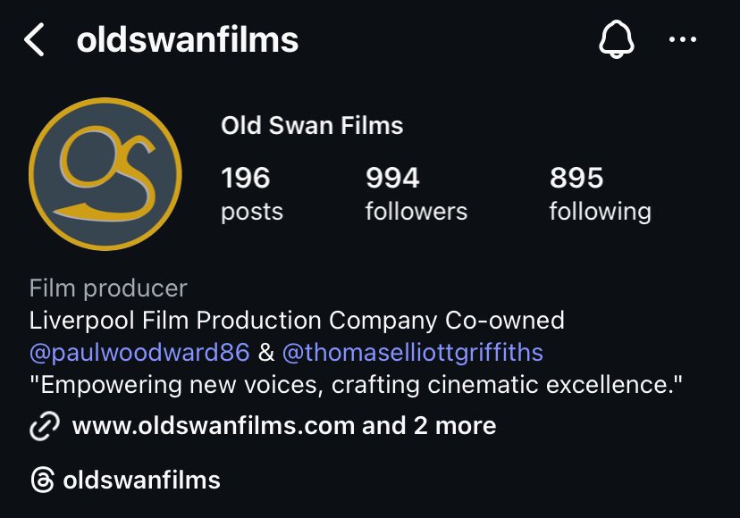 Our production company is almost at 1000 instagram followers!

If you’d like to keep up with the films we’re making, head over and give us a follow please ❤️

instagram.com/oldswanfilms?i…