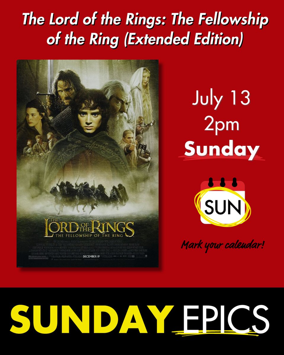 The journey to Mordor begins!🧙‍♂️ Experience LORD OF THE RINGS: THE FELLOWSHIP OF THE RING – EXTENDED EDITION, up next in our #SundayEpics series this Sunday, July 13! 

readingcinemas.com