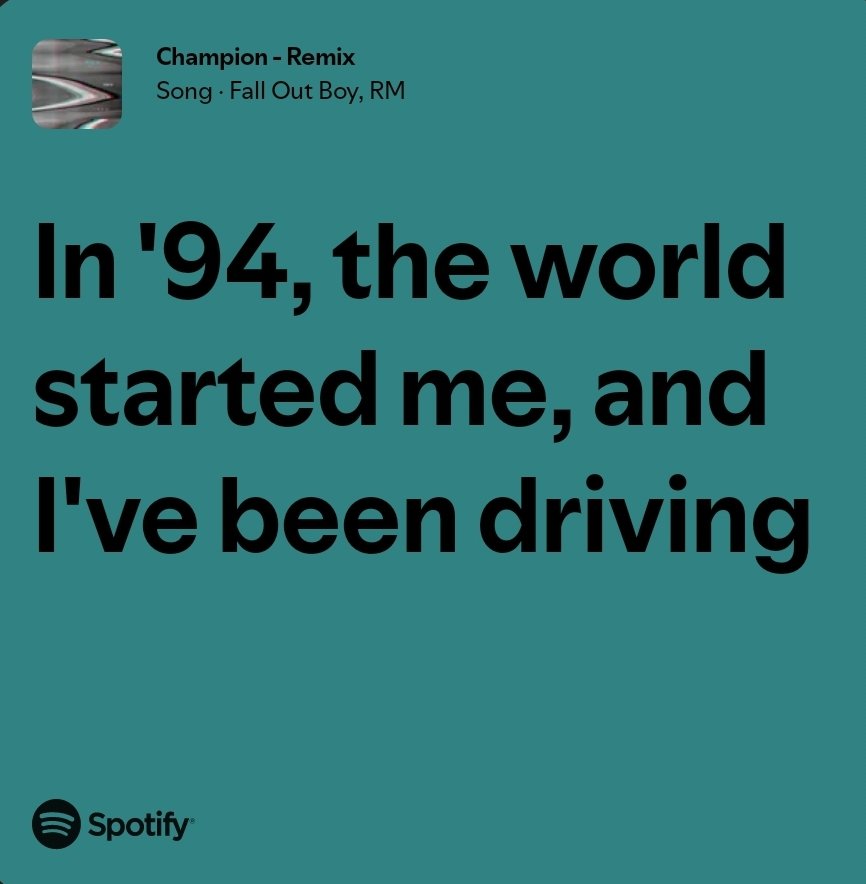 RMofBTS_Lyrics's tweet image. Fall Out Boy - Champion Remix ft. RM
💿open.spotify.com/track/6PurllVX…