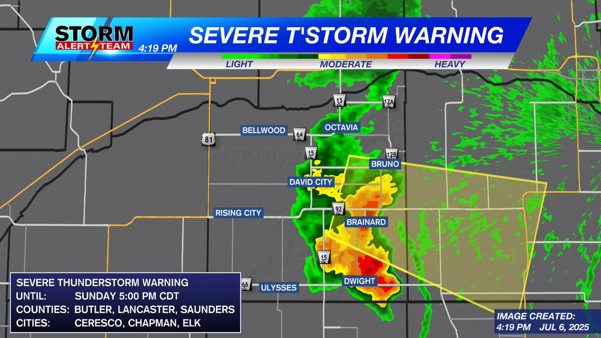 WEATHER ALERT: A Severe Thunderstorm Warning has been issued in Butler County. Stay with the Storm Alert Team for the latest weather information.