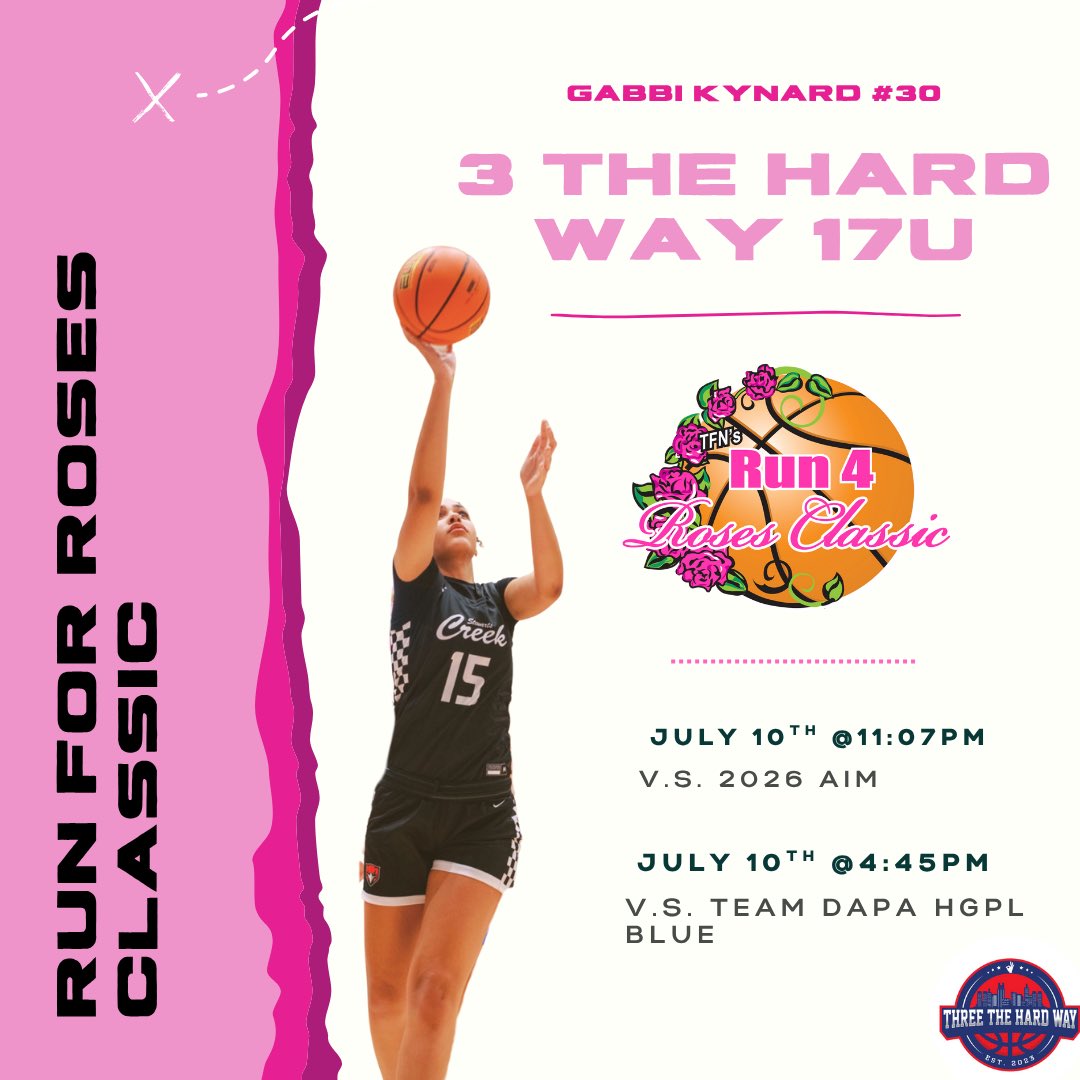 Gabbi Kynard (@gabbikynard) on Twitter photo REVISED SCHEDULE!!! For July 10th!!!
Last AAU tourney coming up next week!
Catch me at the Run For Roses Classic.
Looking forward to competing! Come check me out!
<a href="/3THW_Hoops/">Three The Hard Way</a> <a href="/TFNsRun4Roses/">TFN's Run 4 Roses</a> <a href="/MrJacksonCEO/">Cameron Jackson</a> <a href="/SCHS_WBB/">LadyRedHawksBBall</a> <a href="/NothinButTharpe/">Dominic Tharpe</a> <a href="/PRO16G/">NXTPRO Girls League</a>
#RunForRosesClassic #Basketball REVISED SCHEDULE!!! For July 10th!!!
Last AAU tourney coming up next week!
Catch me at the Run For Roses Classic.
Looking forward to competing! Come check me out!
<a href="/3THW_Hoops/">Three The Hard Way</a> <a href="/TFNsRun4Roses/">TFN's Run 4 Roses</a> <a href="/MrJacksonCEO/">Cameron Jackson</a> <a href="/SCHS_WBB/">LadyRedHawksBBall</a> <a href="/NothinButTharpe/">Dominic Tharpe</a> <a href="/PRO16G/">NXTPRO Girls League</a>
#RunForRosesClassic #Basketball
