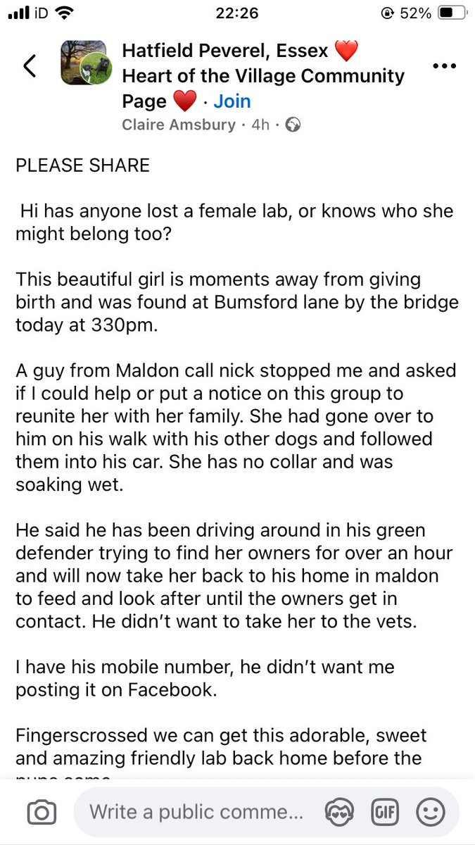 Please share - to find owner.
Picked up in Hatfield Peverel , Essex area

facebook.com/share/p/1BtiTr…