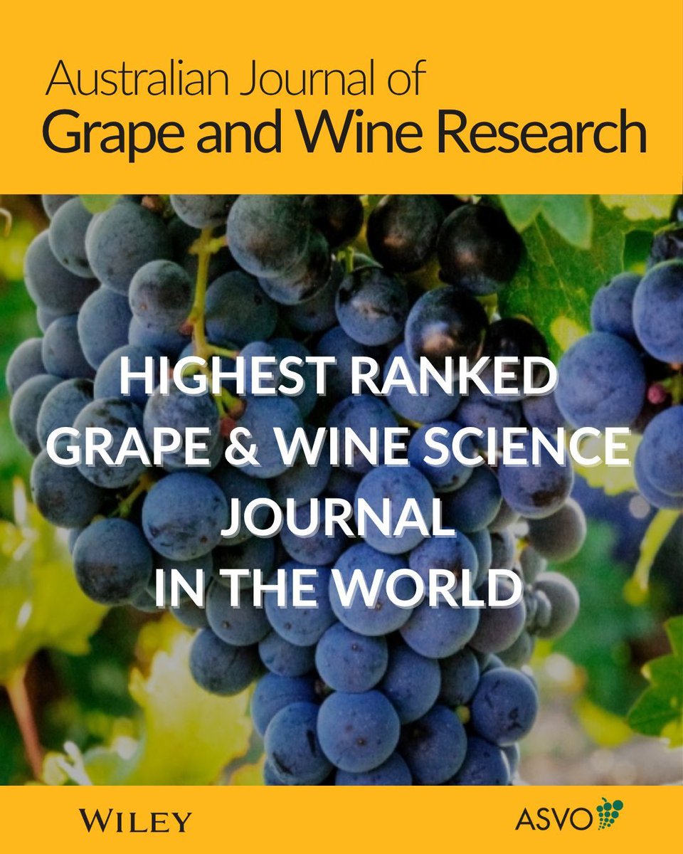 The Australian Journal of Grape and Wine Research is the highest ranked grape and wine science journal in the world, according to its 2024 Scopus Citescore of 6.5. Based on 157 articles published over past four years being cited 1,028 times. <a href="/WileyGlobal/">Wiley</a>