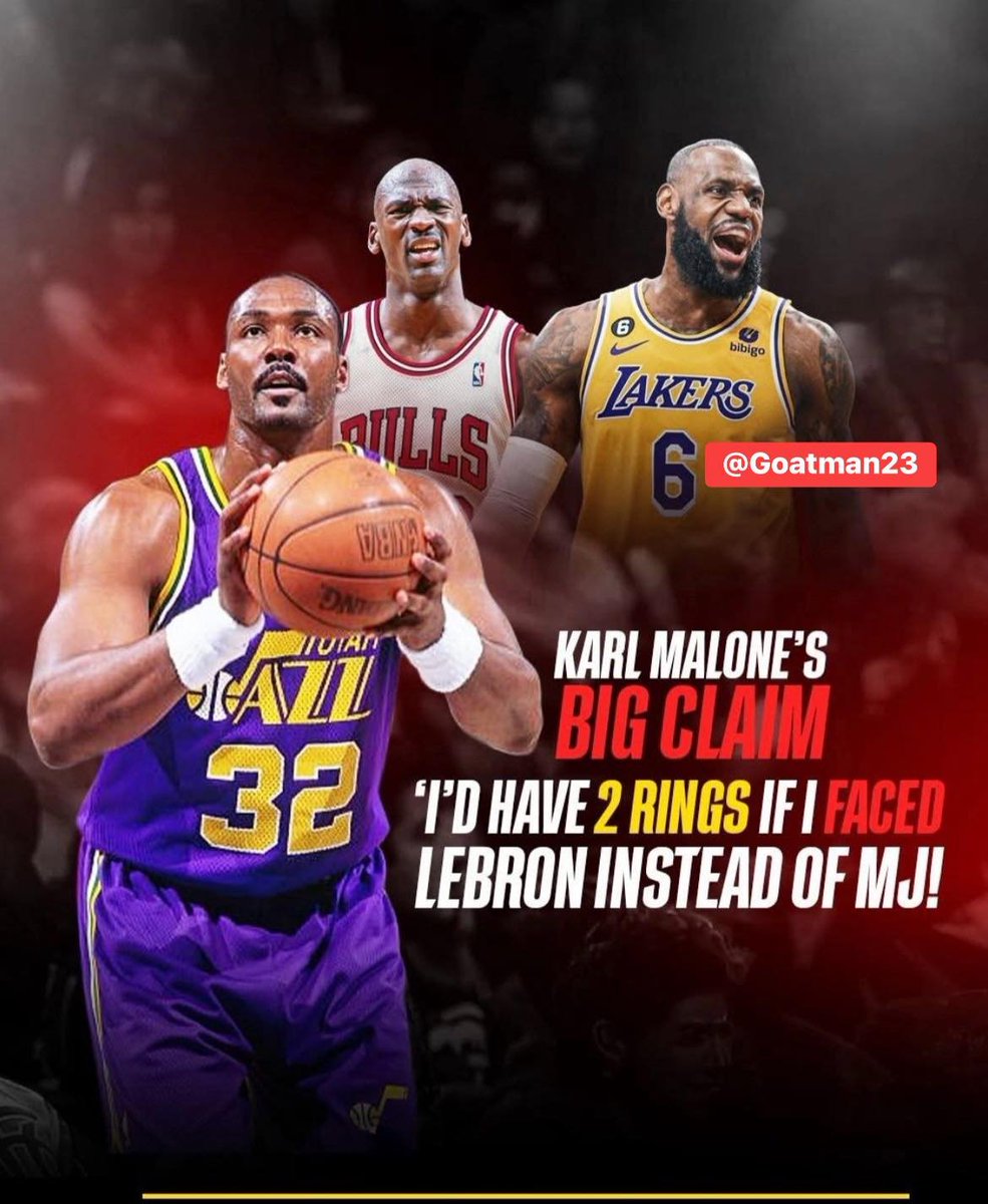 Goatmanx23's tweet image. Nothing but facts from Karl Malone. That Jazz team would’ve swept LeBron 💯💯