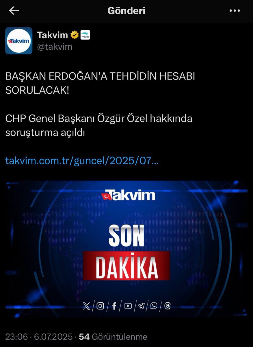 Takvim Gazetesi manşeti;

“Başkan Erdoğan’a tehdidin hesabı sorulacak.”

#TükenişinYüzyılı