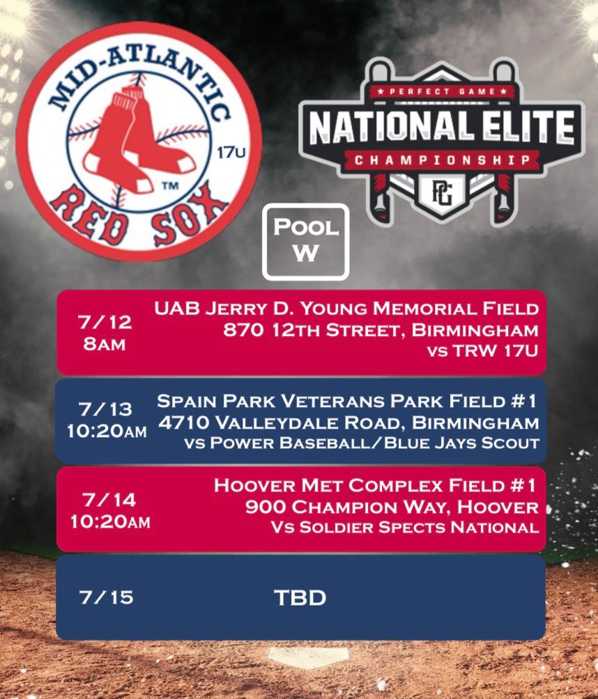 Next up for 17u <a href="/MARedSox/">Mid-Atlantic Red Sox</a>