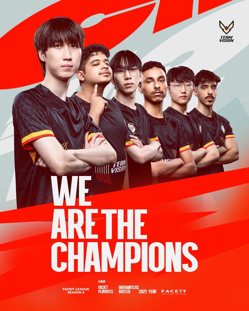 We are the champions of FACEIT League Season 5 🏆 🦊 

Winning the first final and full sweeping the Grand Final: Glory is ours ⚡️

#AlwaysVision #EMEAMaster