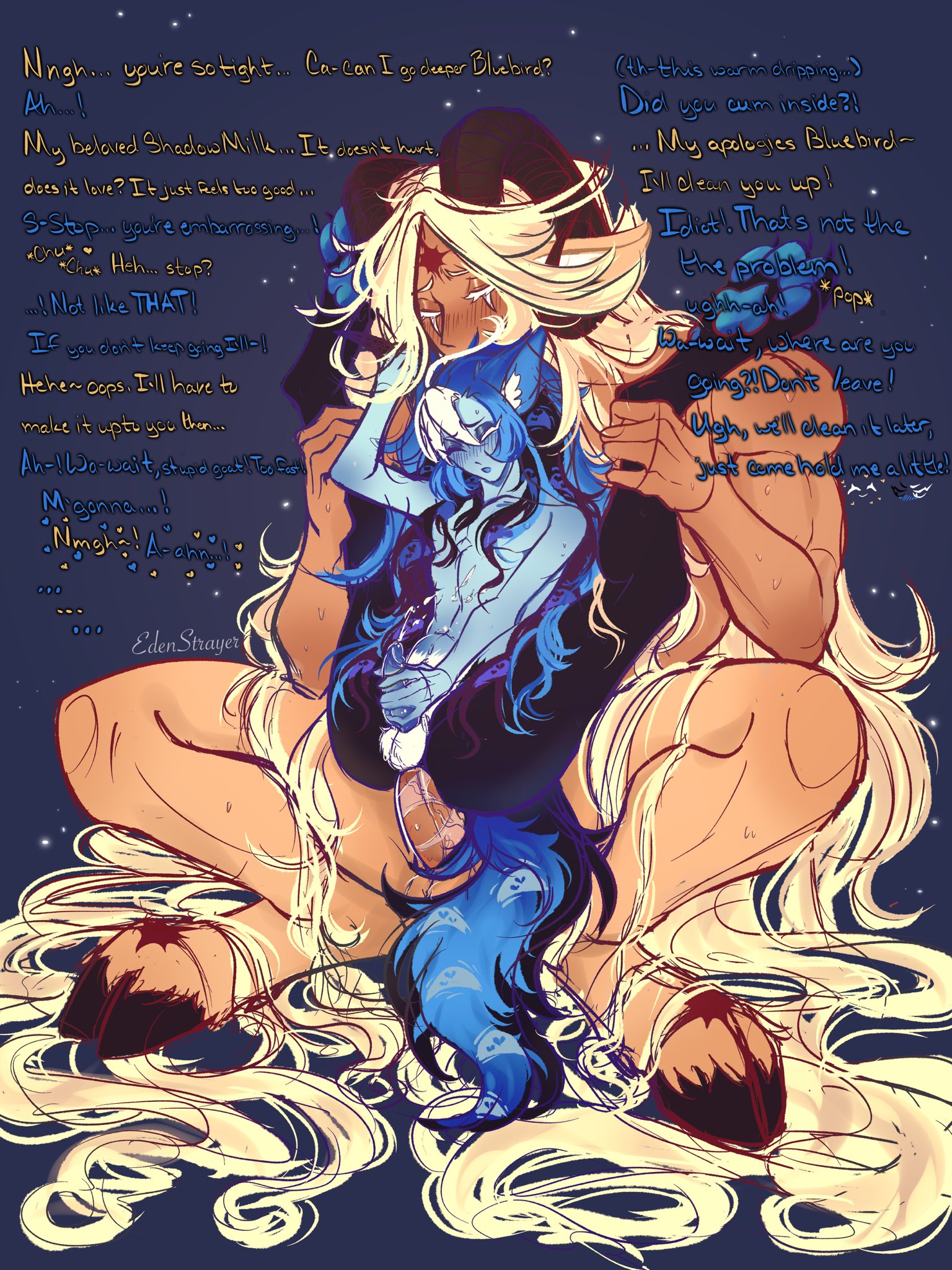 EdenStrayer🔞 on X: 2k in 2 months is crazy work! Im so happy you guys  like my silly AU as much as I do!🥰 Heres more Ram!PV Wolf!SM to  celebrate🥳 Cw:large height