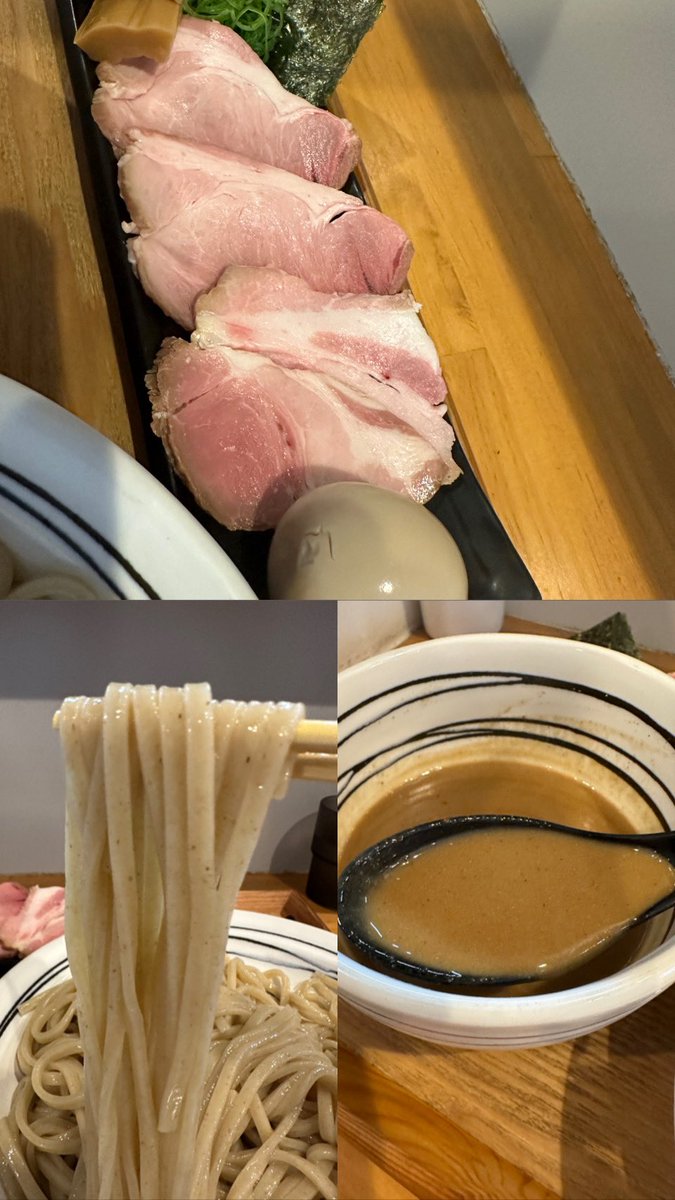 中華蕎麦生る
特製つけそば大盛
動物のまろやかな旨味とキリっとした魚介の風味が相まった濃厚なスープは柚子の爽やかな酸味が効いてて拗さを感じさせない🤤
多少甘味が強く好み分かれそうな感じはあるが美味しい事は間違いない😙