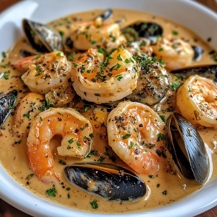 ann_ann886's tweet photo. Shrimp &amp; Mussels in Creamy Garlic Sauce https://t.co/AK6VIT15Vc