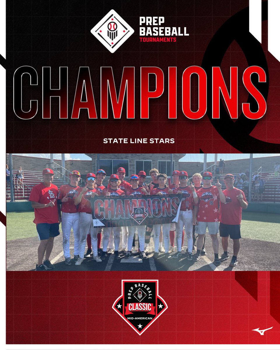 🥇TOURNAMENT CHAMPIONS 🥇

State Line Stars | <a href="/StateLineStars/">State Line Stars Baseball</a>  

Championship Game MVP - Brady Morr

🏆 PBT Mid American Classic🏆

⚾️ 18U Champions
📅 7/3-7/6
📍 Toledo, OH

<a href="/PBRTournaments/">Prep Baseball Tournaments</a> | <a href="/pbtscouting/">Prep Baseball Scouting</a> | <a href="/PrepBaseOHScout/">Prep Baseball Ohio Scouting Coverage</a>