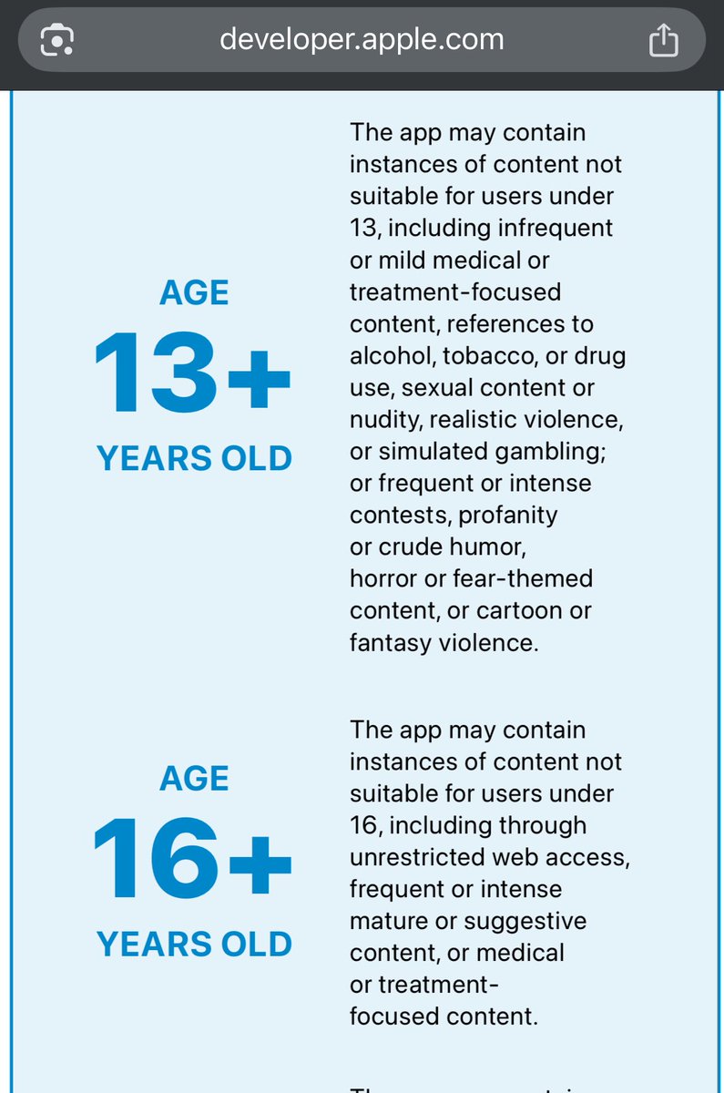 Melissa_M818's tweet image. 🚩In response to our App Store Accountability Act, @Apple announced new “safety” features ... minus the accountability.

$AAPL&apos;s upcoming “more granular age ratings” will let apps with nudity, gambling, violence, and drug use claim they’re safe for 13+! 

#AppStoreAccountability