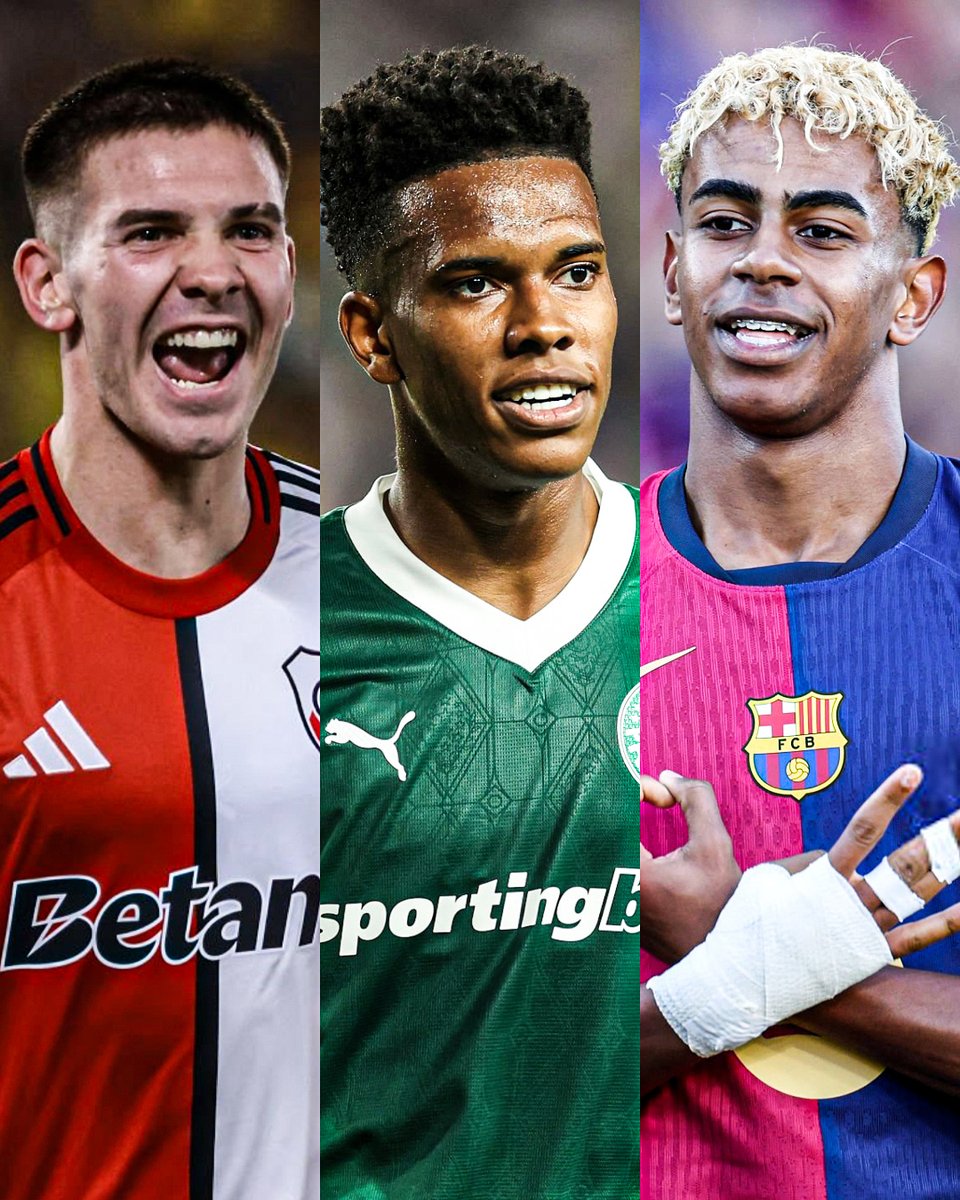 AtaqueFutbolero's tweet photo. "Espero pelear por el BALÓN DE ORO con LAMINE YAMAL y FRANCO MASTANTUONO.

Tenemos los tres la misma edad. Sería increíble y muy interesante encontrarnos en esa situación".

🤯🏆 Estêvão, sobre los que él imagina que serán sus rivales por el Balón de Oro.

[@diarioas] https://t.co/eIzS9vfZei