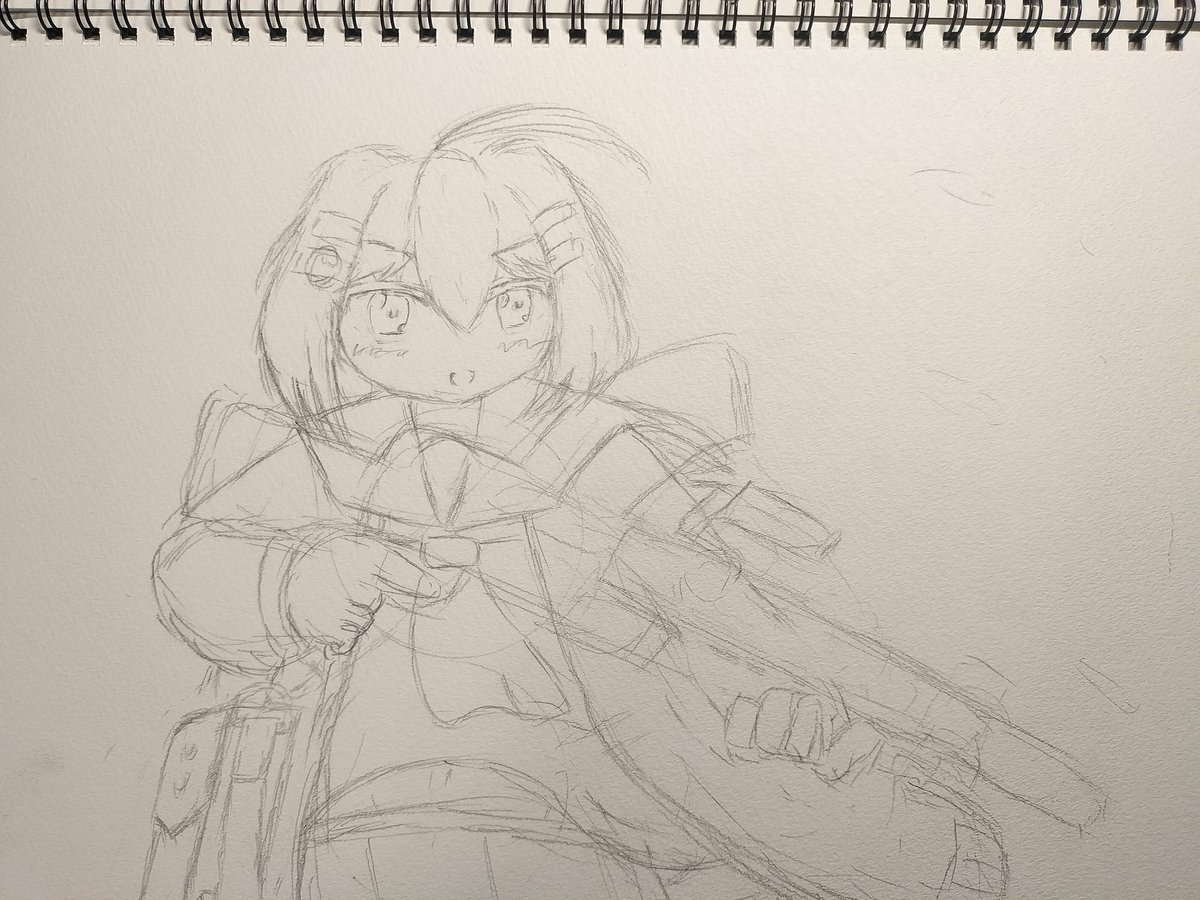 QAjEK62Egd7TzR4's tweet image. #このタグを見た人はラフ画とその完成絵を見せる
