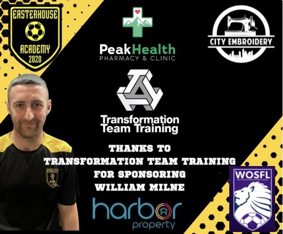2nd batch of our players sponsors and a massive thanks to Simon at transformation team training. 🤝
