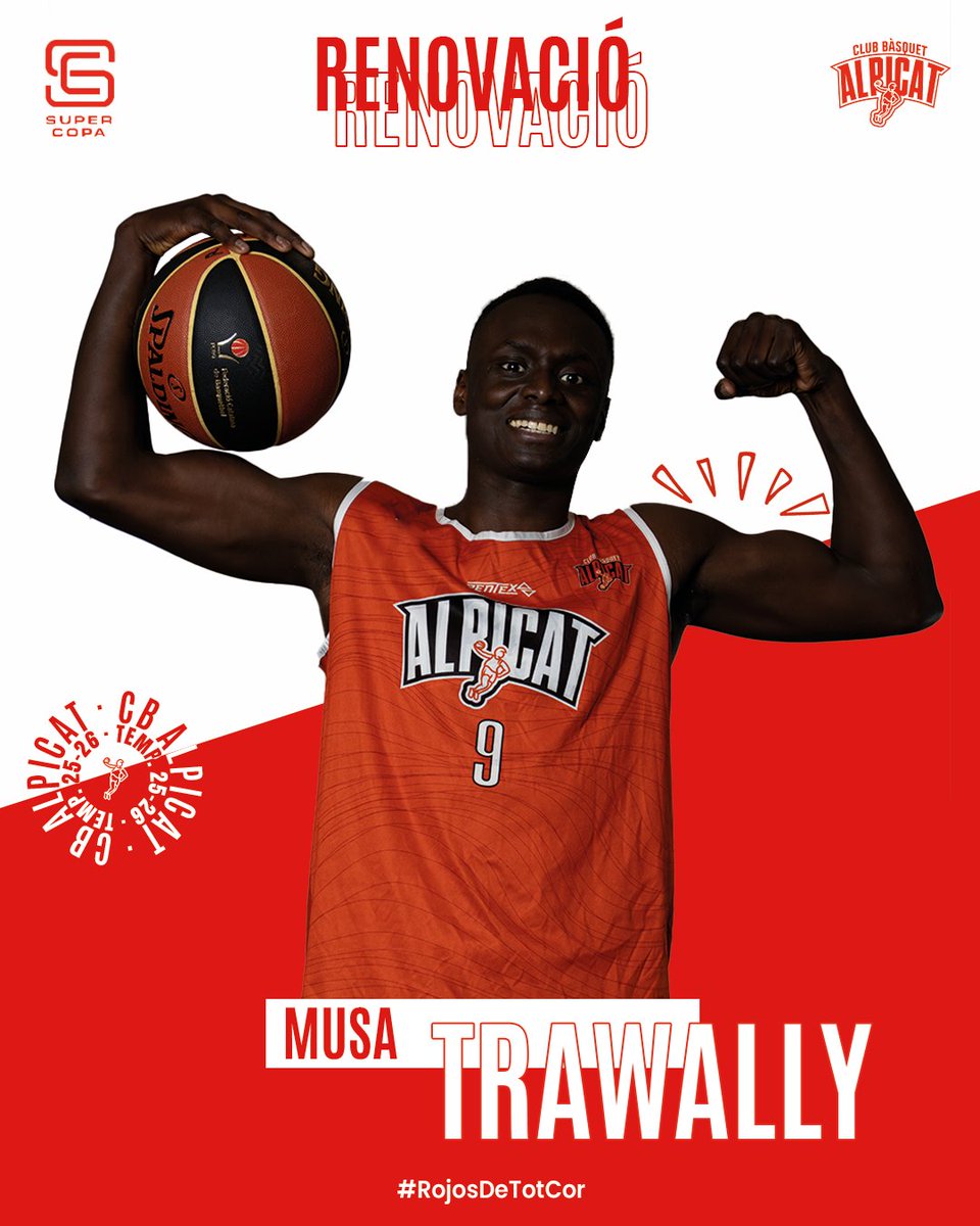 ✍️ RENOVACIÓ || MUSA TRAWALLY 🥵

🤩 Una temporada més tindrem al Musa amb nosaltres! 💪 Un dels veterans de la casa, amb anys defensant l’escut i deixant-ho tot a pista! 🏀🔥

🤝 Seguim sumant junts, un any més! 

#RojosDeTotCor #SuperCopa #Alpicat #Temp2526