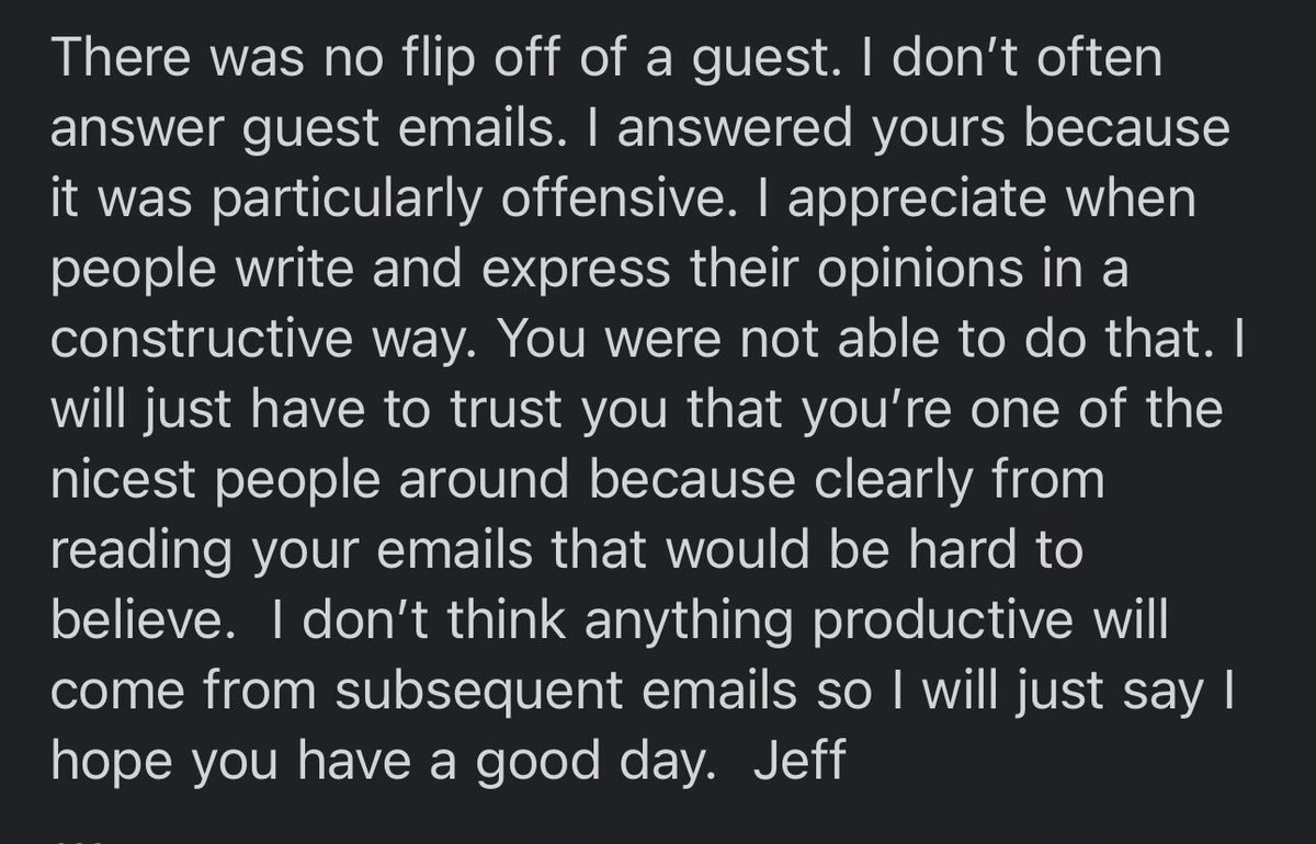 UPDATE: 

Jeff Vahle has replied again to the same individual with this extremely unprofessional response ATTACKING GUESTS for being upset that HE (Jeff) is about to destroy America's #1 vacation destination. 

He's Cracking!
Keep writing to #SaveMagicKingdom!