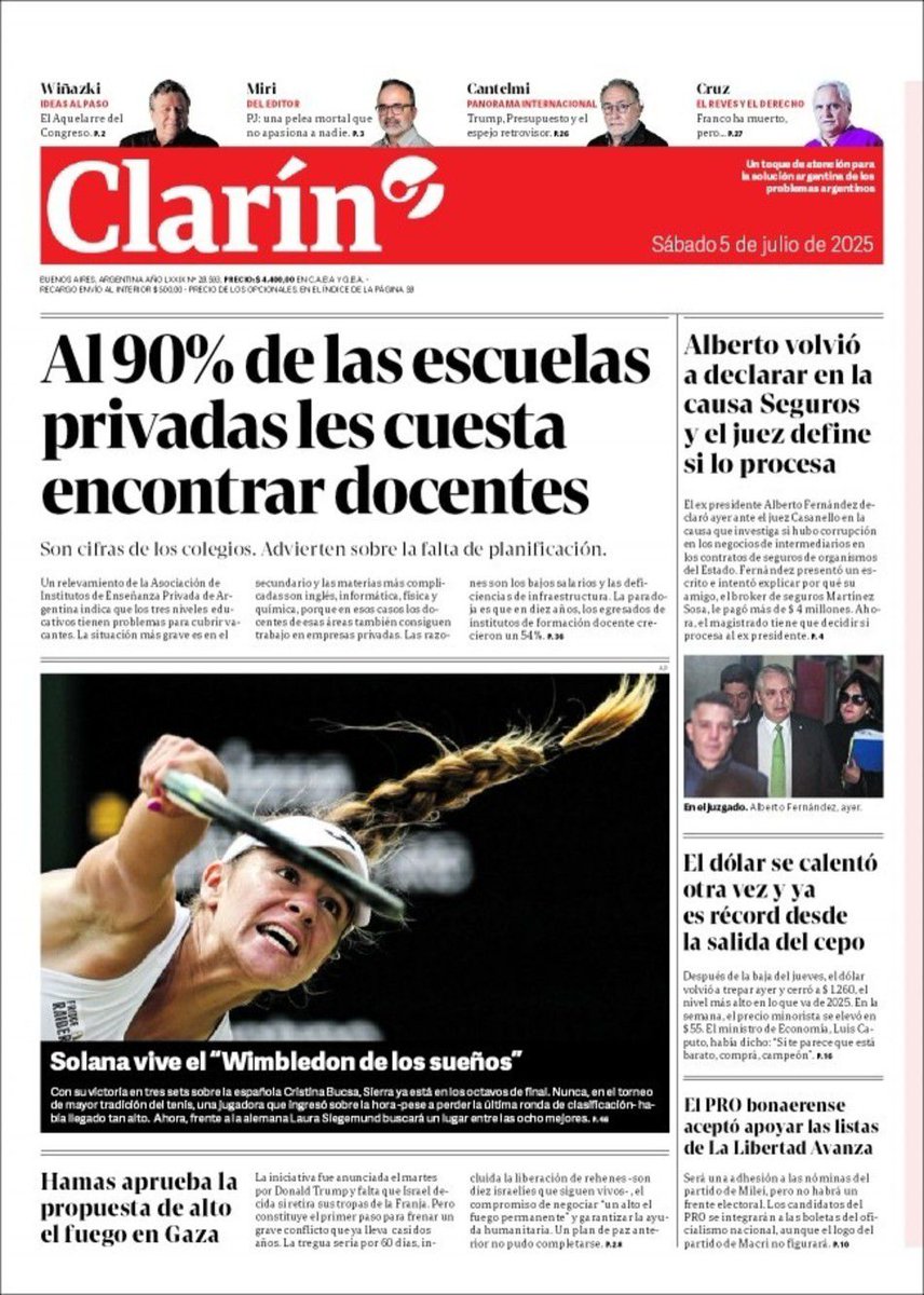 Es genial. Milei saca la Paritaria Nacional Docente que asegura un mínimo, el complemento salarial FONID, el fondo salarial compensador a las provincias pobres. Todo esto empujaba el salario docente público y, por ende el privado, para arriba.

Y después, oia, faltan maestros.