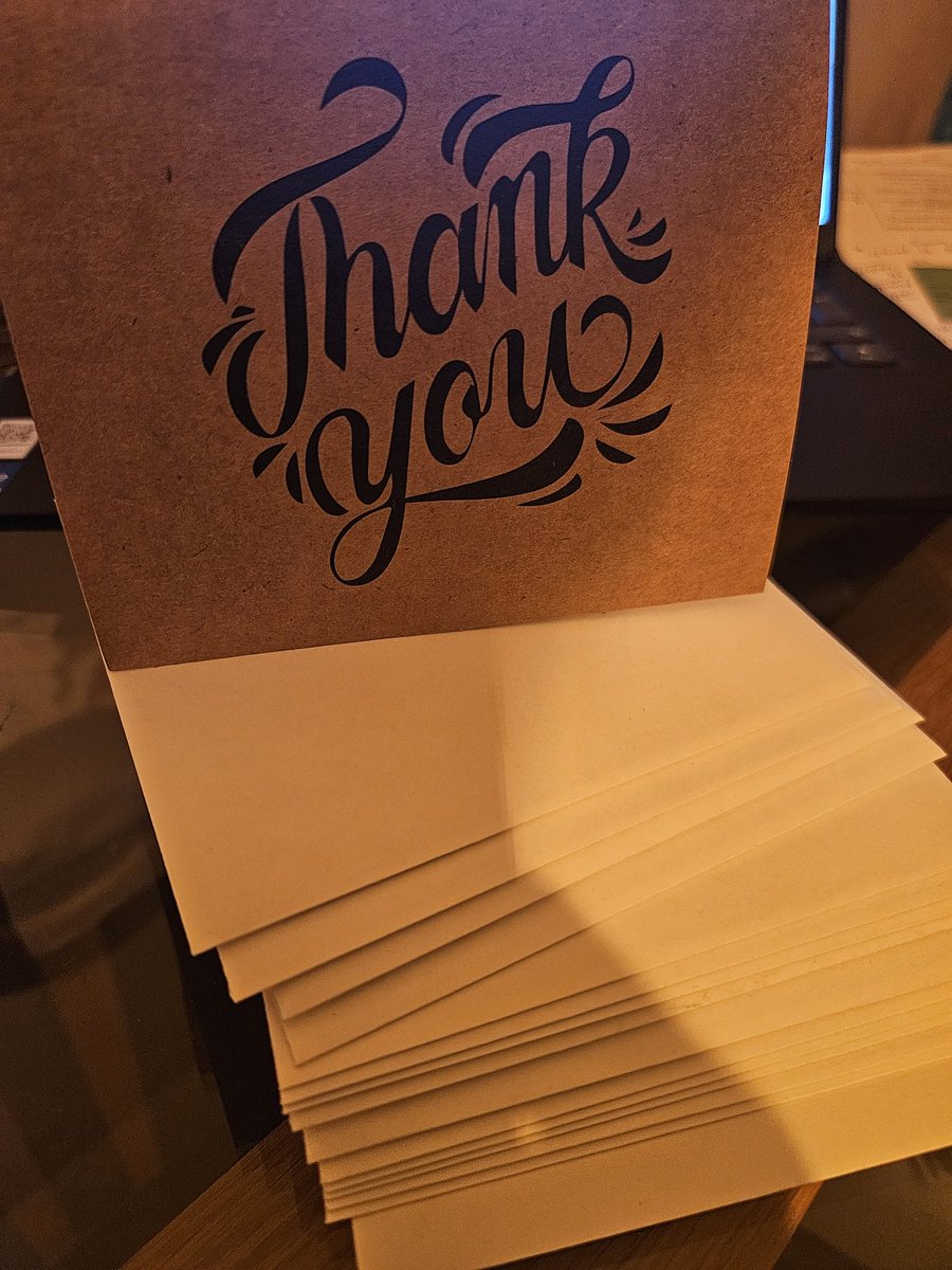 "I'm not going to write thank you cards...I'm not going to write thank you cards..."

15 down, about 80 to go...