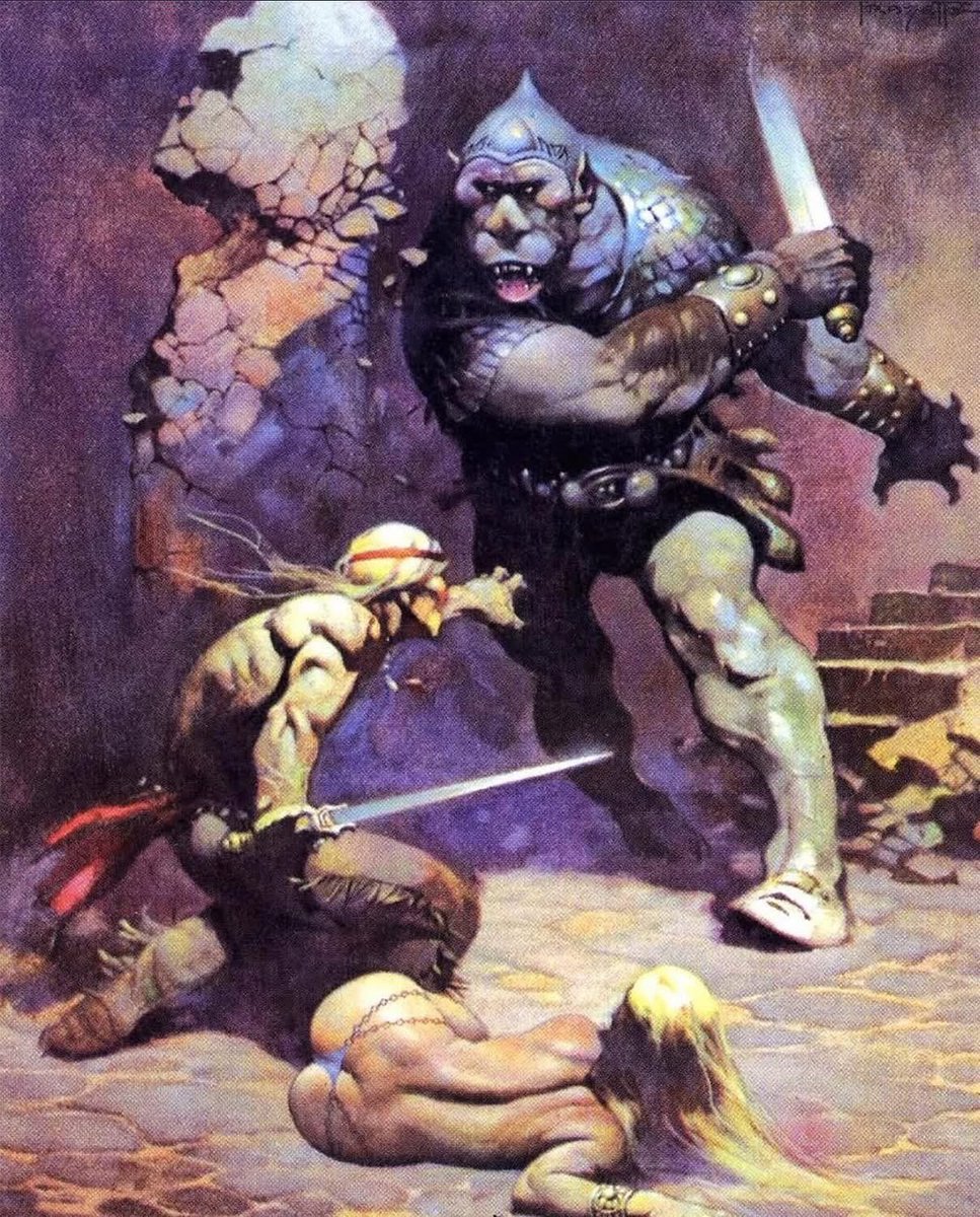 frazettagirls's tweet image. ๐ป๐๐ ๐ด๐๐๐ ๐ด๐๐ oil on canvas and its original watercolor study โข1974โข
.
Cover artwork to the 1974 Edgar Rice Burroughs ๐ป๐๐ ๐ด๐๐๐ ๐ด๐๐ novel and later graced the cover of Legacy: Selected Paintings and Drawings by Frank Frazetta (2008)