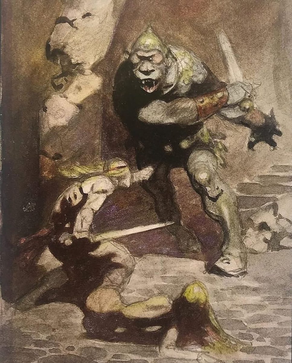 frazettagirls's tweet image. ๐ป๐๐ ๐ด๐๐๐ ๐ด๐๐ oil on canvas and its original watercolor study โข1974โข
.
Cover artwork to the 1974 Edgar Rice Burroughs ๐ป๐๐ ๐ด๐๐๐ ๐ด๐๐ novel and later graced the cover of Legacy: Selected Paintings and Drawings by Frank Frazetta (2008)