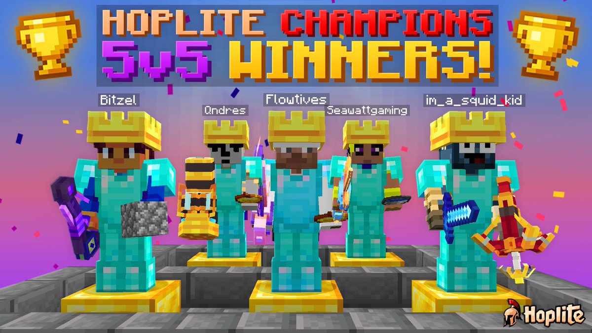 HopliteNetwork's tweet image. Congratulations to the 🌵Desert Team🌵 for winning Hoplite Champions Season 4! 🏆
@BitzelYT @flowtives @im_a_squid_kid @SeawattGaming @OGQndres