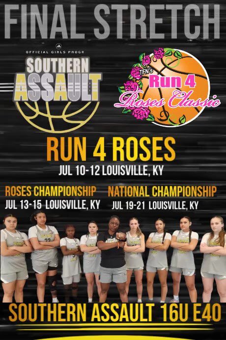 Southern Assault (@eygbasketball) on Twitter photo Let’s finish strong! Show them what U R about. Coaches do not miss the last 3 tournaments these Girls will play this summer. My 📞 is open let’s talk. <a href="/SophiaBeltran21/">Sophia Beltran</a> <a href="/ViannaColeman/">Vianna Coleman</a> <a href="/KinsleyMcLaugh5/">Kinsley McLaughlin</a> <a href="/Kadynceyoung_5/">Kadynce Young</a> <a href="/NakayaHogan2027/">Nakaya Hogan</a> <a href="/GloryLambe8208/">Gloryahnna Lambert</a> <a href="/nayshahogan2030/">Naysha Hogan</a> <a href="/MyaPatton33/">Mya Patton</a> Let’s finish strong! Show them what U R about. Coaches do not miss the last 3 tournaments these Girls will play this summer. My 📞 is open let’s talk. <a href="/SophiaBeltran21/">Sophia Beltran</a> <a href="/ViannaColeman/">Vianna Coleman</a> <a href="/KinsleyMcLaugh5/">Kinsley McLaughlin</a> <a href="/Kadynceyoung_5/">Kadynce Young</a> <a href="/NakayaHogan2027/">Nakaya Hogan</a> <a href="/GloryLambe8208/">Gloryahnna Lambert</a> <a href="/nayshahogan2030/">Naysha Hogan</a> <a href="/MyaPatton33/">Mya Patton</a>