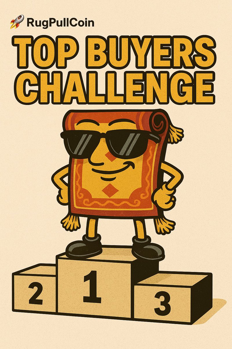 RugCoin_pull's tweet image. 🚨 $RUG Presale is LIVE
We’re rewarding our strongest early supporters!

🔥 Top Buyers Challenge

🥇 1st: 50,000 $RUG ($50)
🥈 2nd: 30,000 $RUG ($30)
🥉 3rd: 20,000 $RUG ($20)

📍 Join now:
rugpullcoin427.github.io/rugpullpresale

📸 Just send a screenshot of your buy to @Marvofweb3 (X or TG) to…