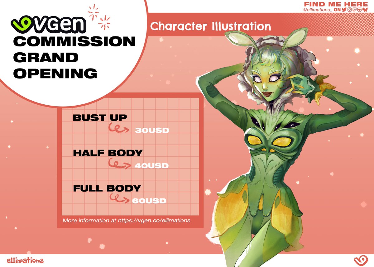 ellimations_'s tweet image. 🌟#VGen Commission Grand Opening🌟

✨It&apos;s past midnight which means my #VGenComm services are now  live!
⌛️The first 5 slots will recieve a 15% discount!  

🔗My page: vgen.co/ellimations

shares are appreciated🫶
