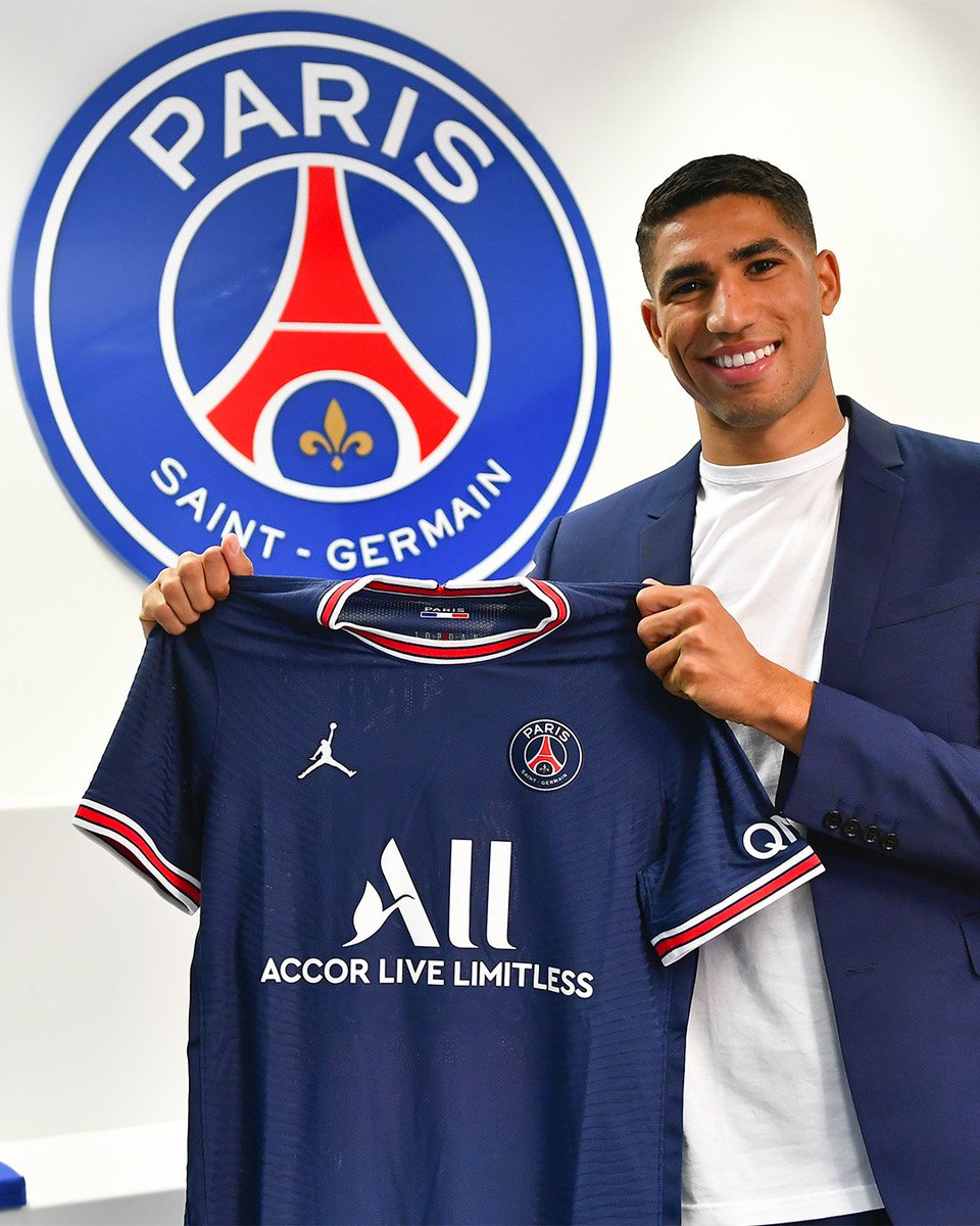 انضم أشرف حكيمي إلى باريس سان جيرمان قبل 4 سنوات بالضبط، مقابل 68 مليون يورو! ❤️💙

👕 173 مباراة
⚽️ 25 هدفًا
🎯 34 تمريرة حاسمة

🏆 دوري أبطال أوروبا
🏆🏆🏆🏆 الدوري الفرنسي
🏆🏆 كأس فرنسا
🏆🏆🏆 كأس الأبطال
#hakimibalondor