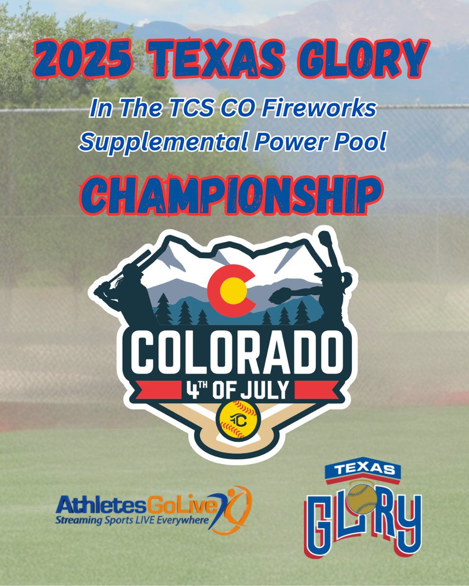 2025 Texas Glory reaches the TCS CO Fireworks Supplemental Power Pool Championship.  Tune in on AGL.

<a href="/triplecrownspts/">Triple Crown Sports</a> <a href="/EastonFastpitch/">Easton Fastpitch</a>  <a href="/AGLSoftball/">AthletesGoLive Softball</a> <a href="/RIPITSports/">RIP-IT</a>