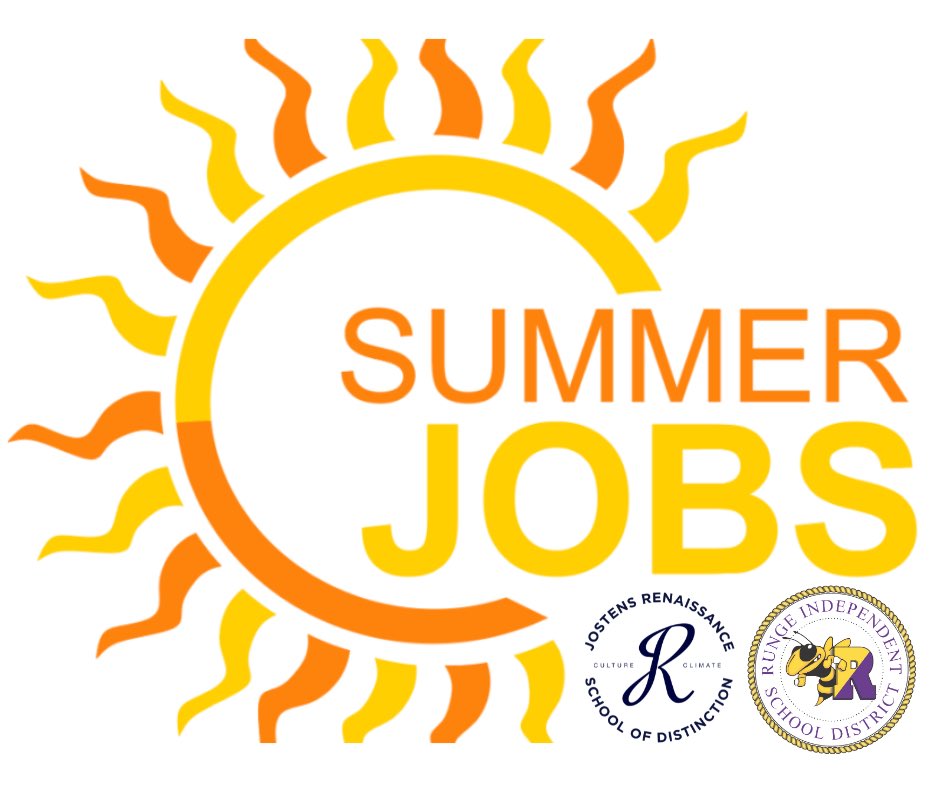 RungeISD's tweet image. Runge ISD is now hiring high school students for part-time work to help prepare for the upcoming school year. Responsibilities include moving furniture and equipment, as well as painting. Interested students should contact Mr. Dominguez at hdominguez@rungeisd.org. #CUsRise