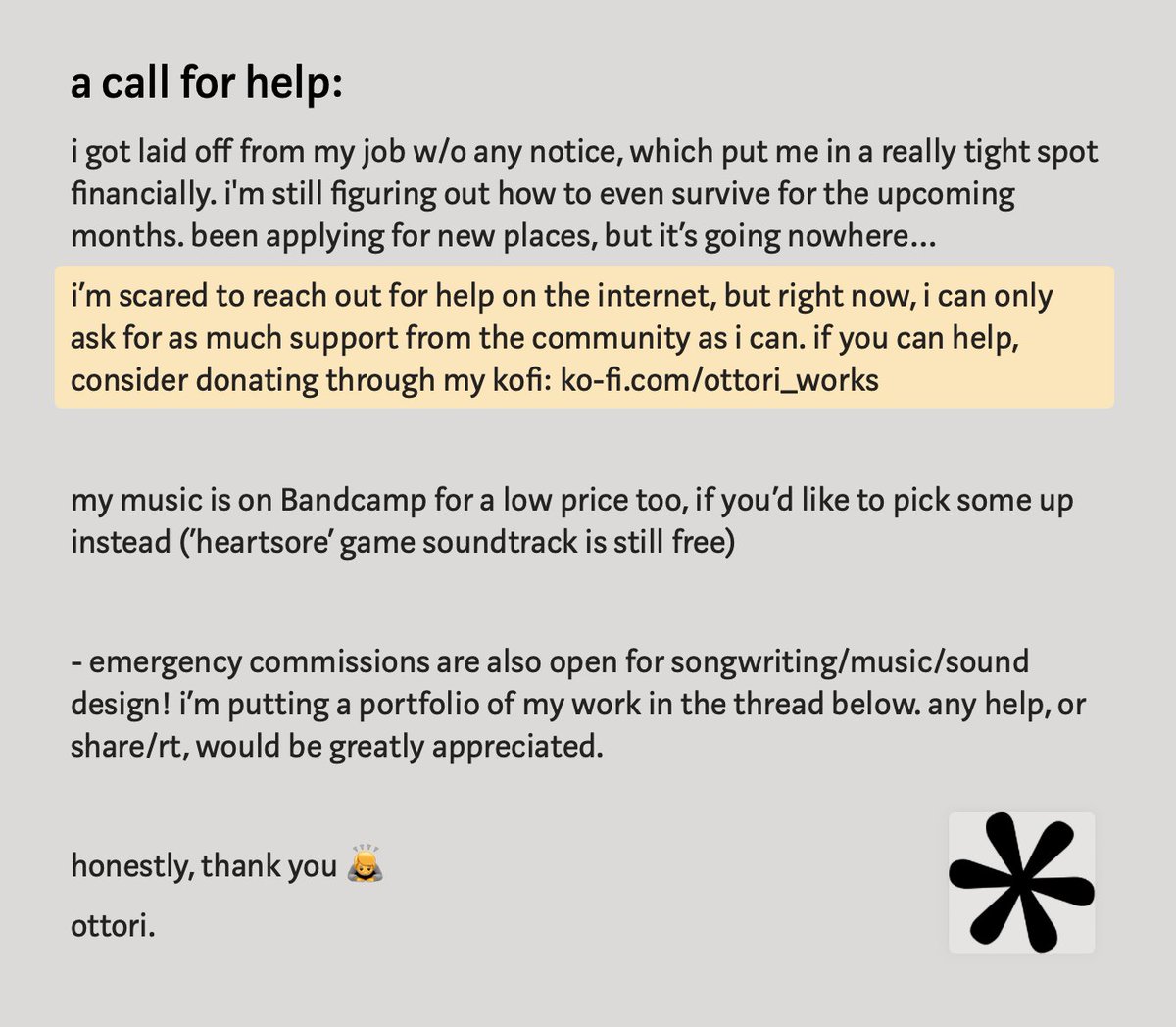 i'm reaching out for help: