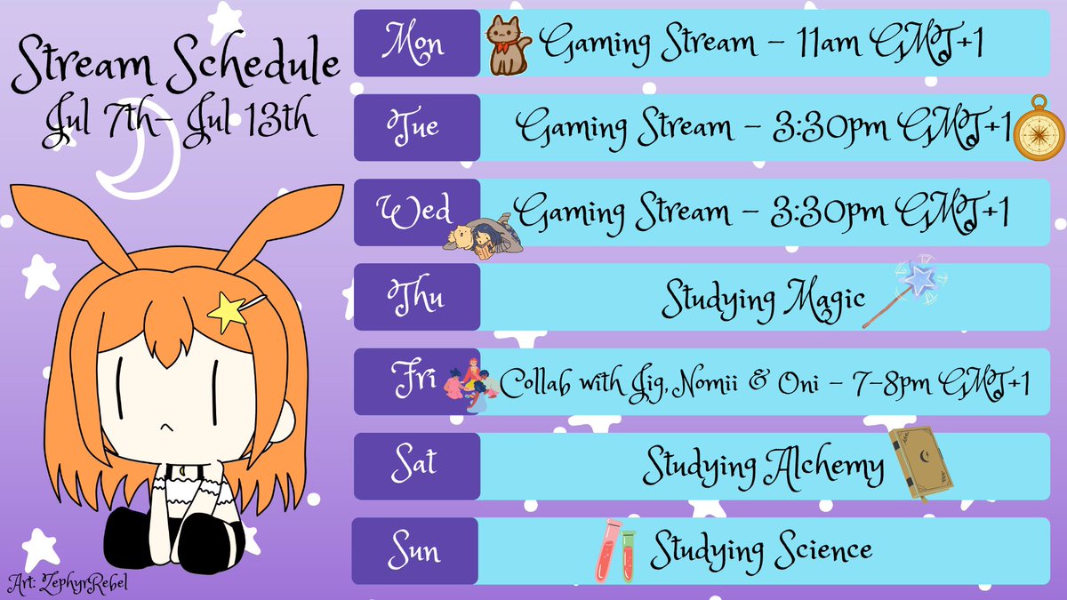 DiLunaLepus's tweet image. New schedule for the week! This week i will go back to searching for hidden things on Monday, Genshin Impact on Tuesday and Disney DreamLight Valley on Wednesday. Collab time with @TrueJigsaw, @nomiizuu &amp;amp; @onionivt01 on Friday. See you around.