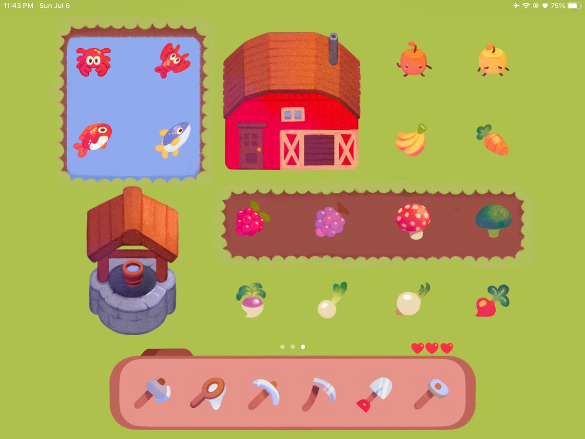 customized my ipad again with <a href="/oakfrogs/">bunny 🍎🐛</a>’ stardew valley theme!! 👩🏻‍🌾🌱