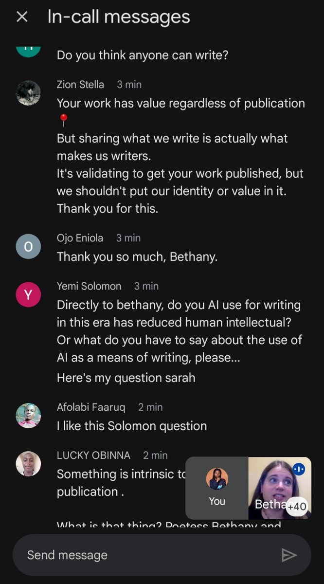 SarahInkspires's tweet image. Evidence of POETVERSATION with @BethanyJarmul.
Dear God, we are grateful for the success.😫💃🏻💃🏻💃🏻