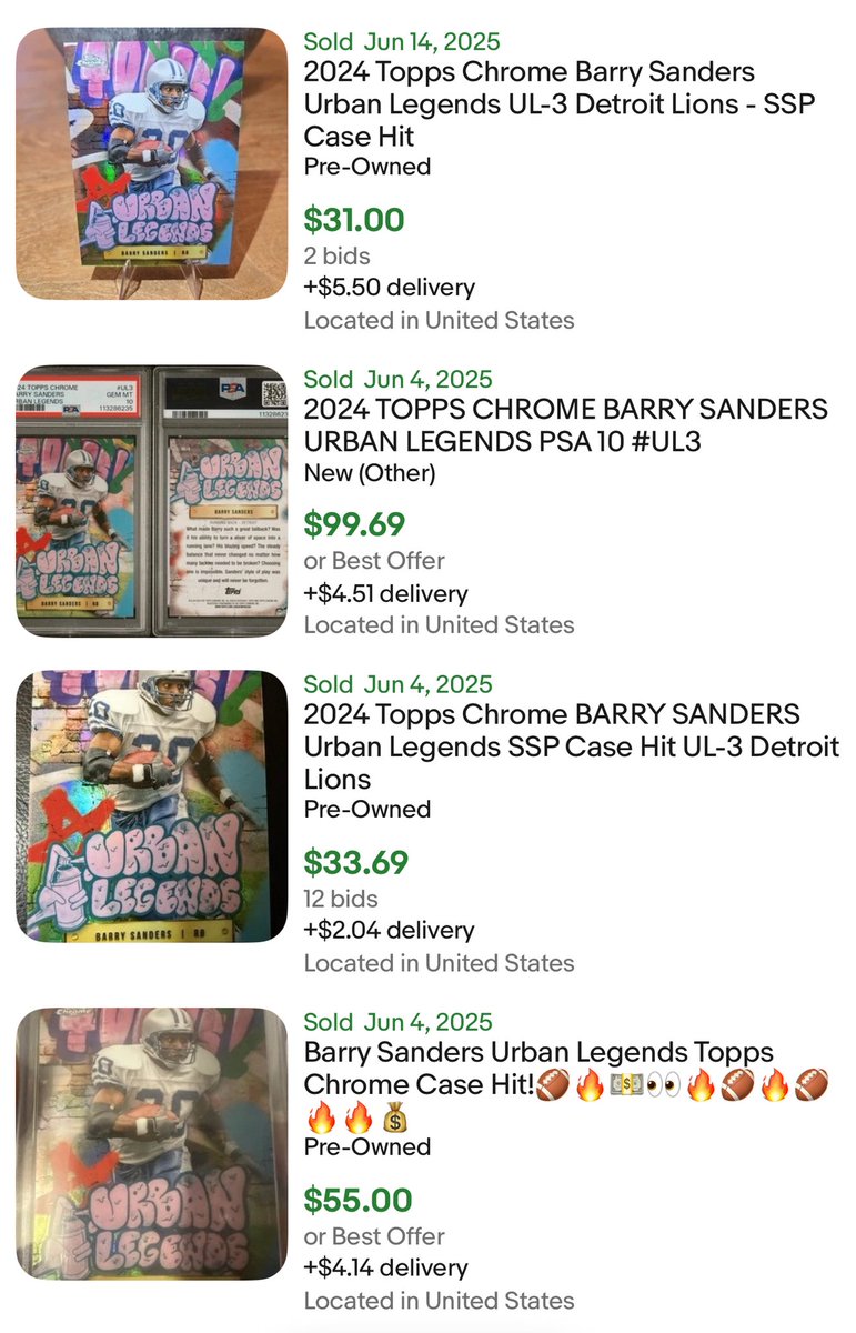 <a href="/TheHobby247/">The Hobby 24/7</a> Barry Sanders Urban Legends CASE HIT

$30 Shipped w/ tracking 🚢