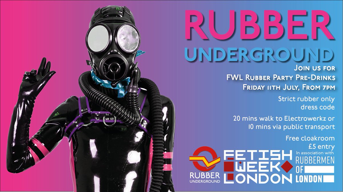 Join us this Friday for the first official Rubber Underground predrinks for Fetish Week London. Only 20 minute walk to electroworkz and 10 mins via the tube.  Join us from 7pm until late, before the debauchery starts with <a href="/ReconNews/">Recon</a>