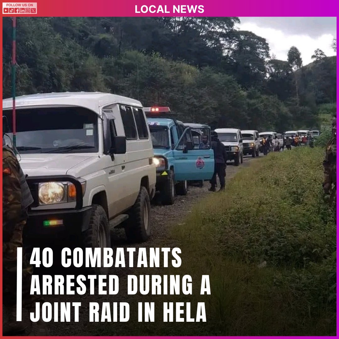 tvwanonline's tweet image. #LocalNews Forty combatants were arrested over the weekend following a joint operation by the Royal Papua New Guinea Constabulary and Papua New Guinea Defence Force in Hela Province.

Read more: tvwan.com.pg/news/5111

#RPNGC #PNGDF #HelaProvince #PapuaNewGuinea #TVWANNews