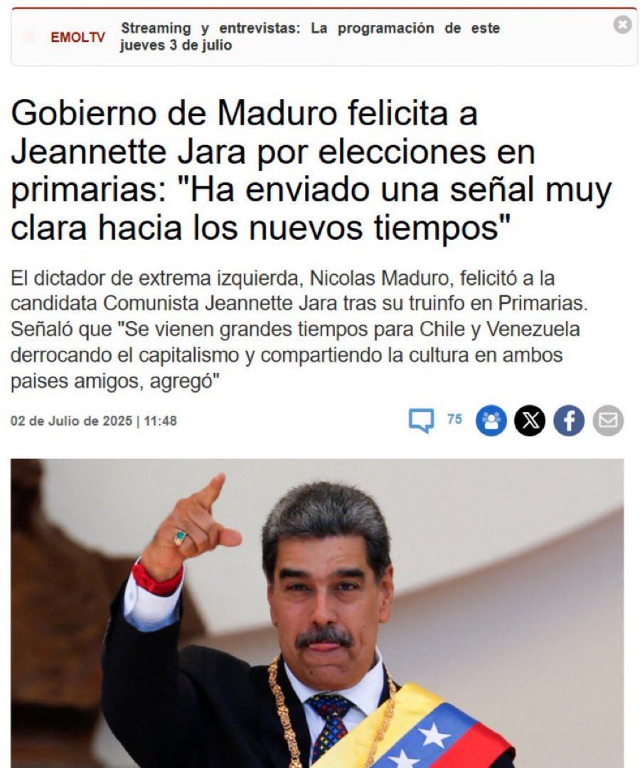 La comunista es felicitada por un dictador, además de dejar sin empleo a 10, 1 %de mujeres . Grande Cara De Jara . #ComunismoEsMiseria