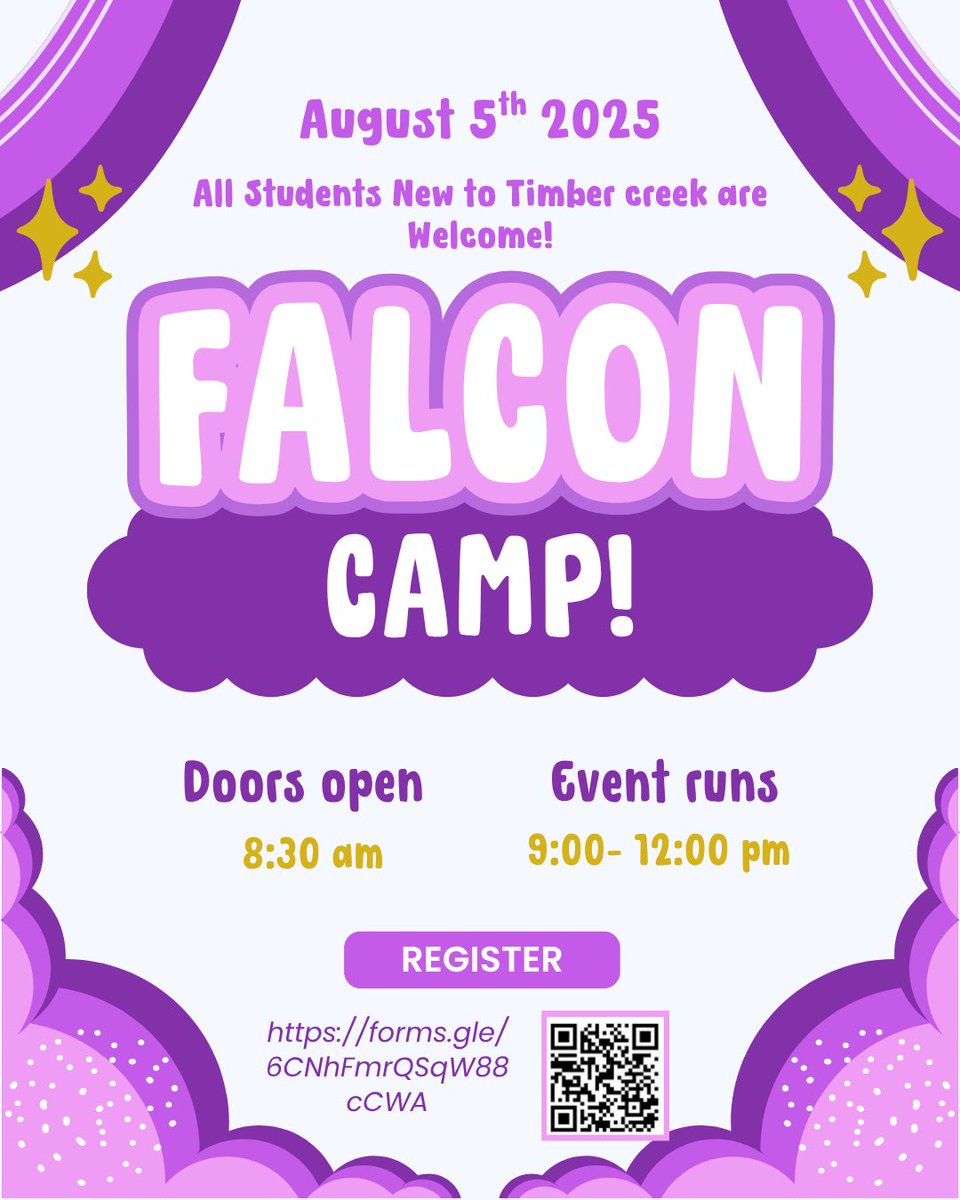 TimberCreek_HS's tweet image. Falcon Camp will be here before you know it. Make sure you REGISTER NOW!