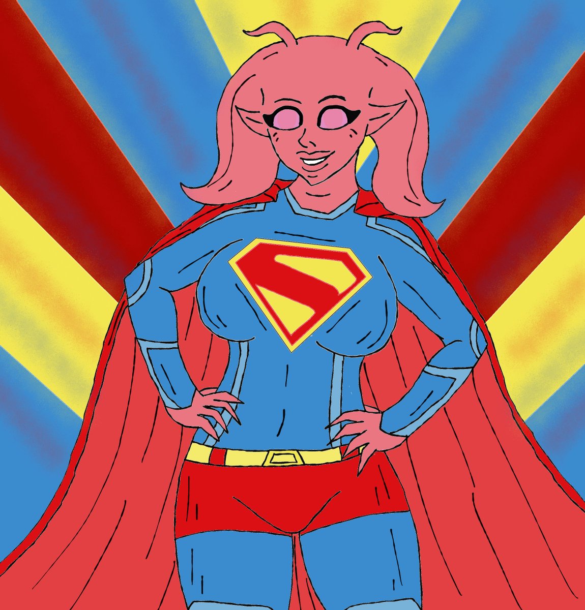 Beacuse the new Superman movie is coming this week, i thought it would be fun drawing Captain Nialia from <a href="/galaxyofscum/">🚀 𝐆𝐚𝐥𝐚𝐱𝐲 𝐨𝐟 𝐒𝐜𝐮𝐦 🚀</a> as Superman or at this case Superwoman!😉
#Fanart #Superman #SupermanMovie #Superwoman #DCcomics #GalaxyOfScum #CaptainNialia